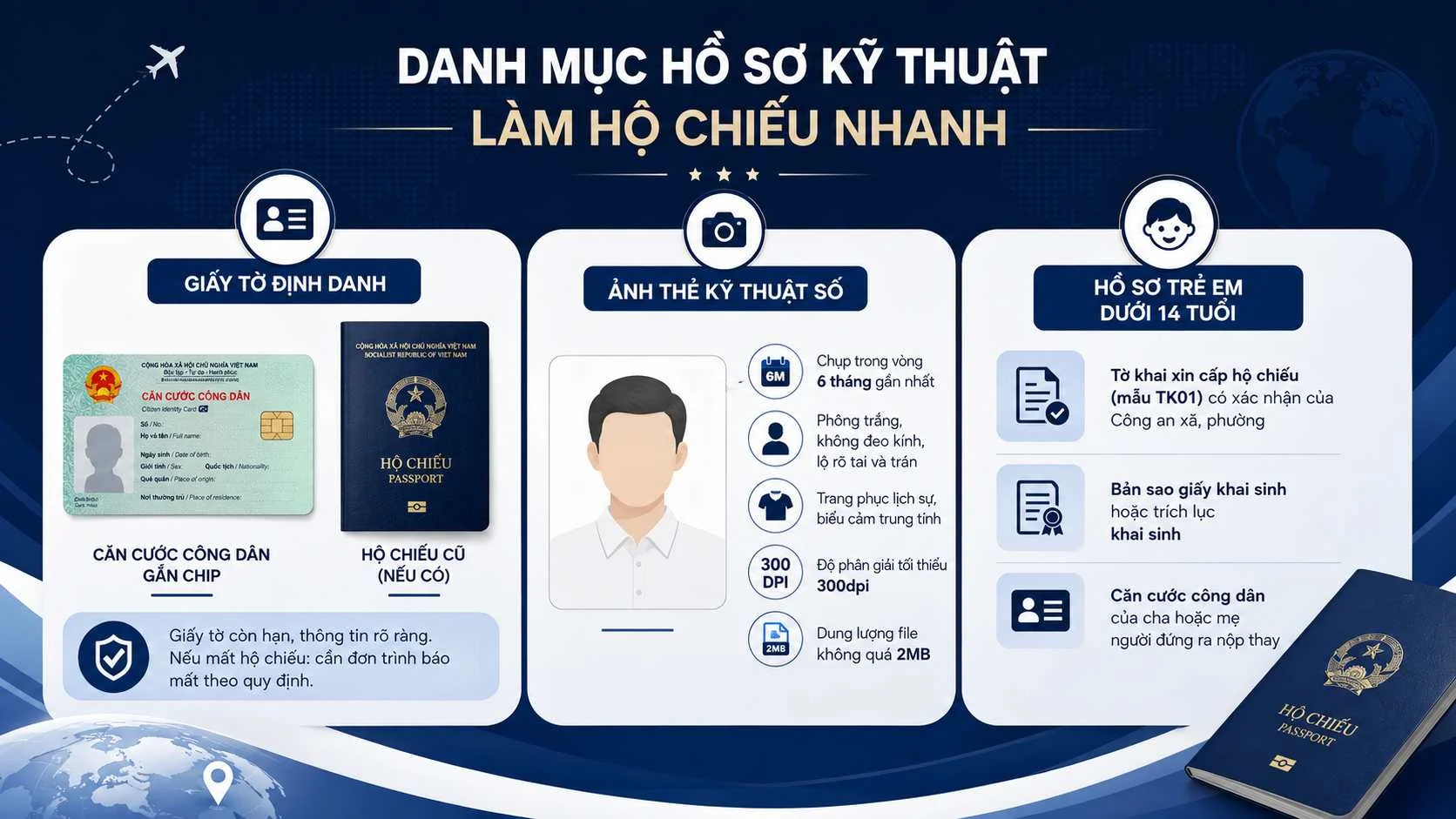 Dịch vụ làm hộ chiếu nhanh 2 Danh mục hồ sơ kỹ thuật cần chuẩn bị cho dịch vụ làm hộ chiếu nhanh