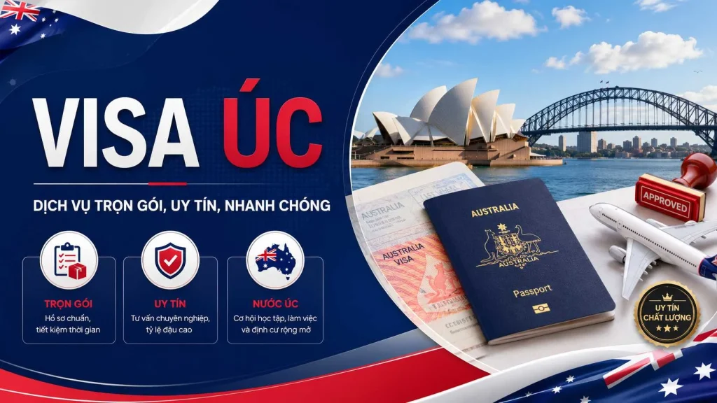 Dịch vụ làm Visa Úc Trọn gói nhanh chóng tỷ lệ đậu 99,8%