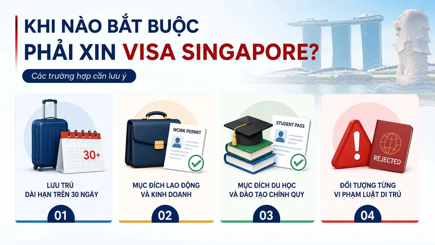 Đi Singapore có cần visa không? Cẩm nang nhập cảnh mới 2026 2 Các trường hợp bắt buộc phải xin visa Singapore quý khách cần lưu ý